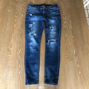 Express distressed skinny jean legging